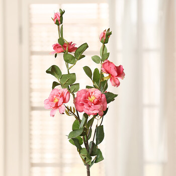 畅印 新款月季仿真花客厅家居装饰花假花花艺装饰花束摆件 粉色/1支