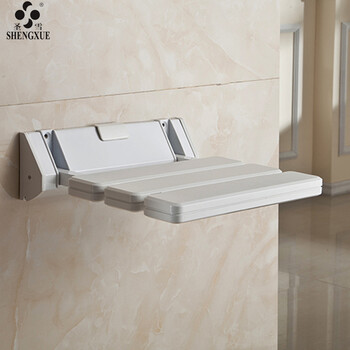 圣雪 淋浴可折叠壁椅子 家用医院卫生间墙凳子 洗澡 换鞋置物架 白色