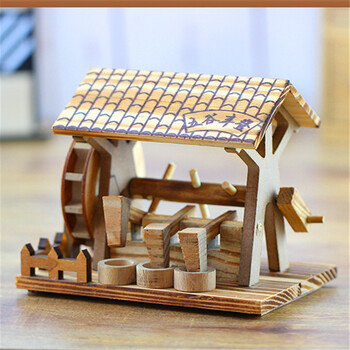 农村手摇打米机五谷丰登打谷机创意礼品木制工艺品摆件儿童玩具