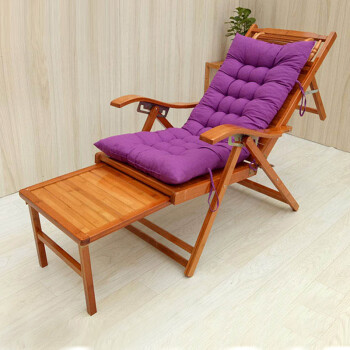 绿萌床椅躺椅折叠椅子家用成人老人竹椅办公室阳台午休睡实木竹凉椅 竹制床椅+紫色坐垫