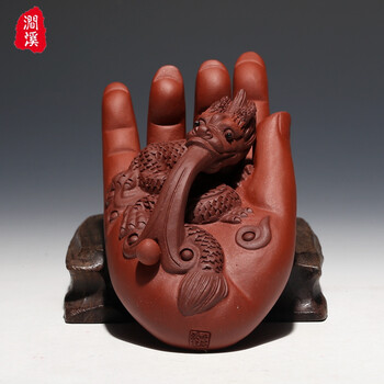 涧溪宜兴紫砂茶宠雕塑摆件陈洪军大权在握茶玩茶具工艺品