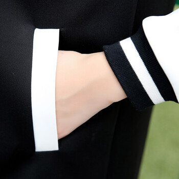 依上阁2015春秋装新款女装棒球服印花长袖短外套女YSG1516 白色 M