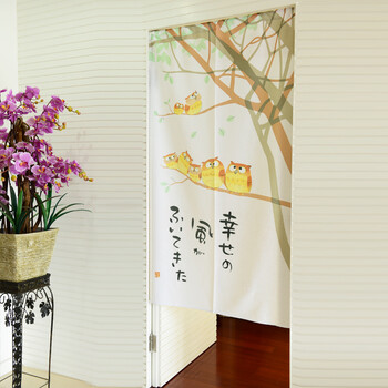 
                                        风雅荷塘 福满枝头85*150CM 经编纱印花风水布艺门帘 隔断帘 送杆                