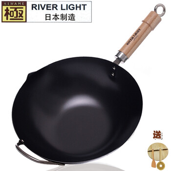 极（RIVER LIGHT）铁锅炒锅 高纯铁不粘锅 无涂层 日本原装进口 30cm北京锅