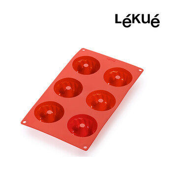 
                                        LEKUE/乐葵 烘焙工具 迷你萨瓦林6连戚风蛋糕模具 不粘硅胶模具                