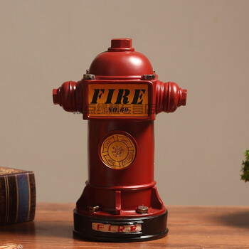 复古创意做旧消防栓装饰品摆设客厅电视柜酒柜酒吧餐厅摆件储蓄罐