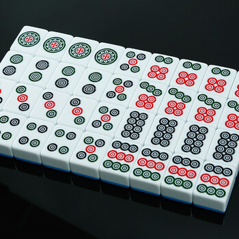 gerun手搓麻将家用大号麻将 二级 二级42#蓝/绿136张