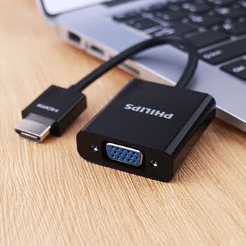 飞利浦（PHILIPS）HDMI转VGA线转换器带音频口 高清视频转接头适配器电脑机顶盒连接投影电视显示器线 SWR1620