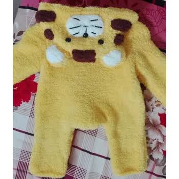 包婴儿童宝宝爬爬服帽子鞋毛线手工diysn4724sn3914 0-2岁老虎连体衣