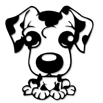 动漫宠物犬斑点狗 面包车mpv反光贴纸 防水汽车贴花 装饰改装贴画
