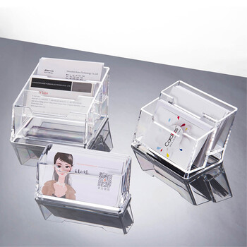 金隆兴 名片座 三格亚克力透明名片盒收纳座 桌面办公名片展示盒 单格亚克力立式名片夹 常用款 C2153 金隆兴 名片座 三格亚克力透明名片盒收纳座 桌面办公名片展示盒 单格亚克力立式名片夹 常用款 C2153