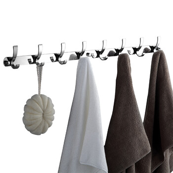 贝凯浴室挂件毛巾挂卫生间挂钩304不锈钢排钩挂衣钩 8钩_现价-1元