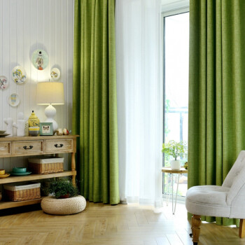 浅绿色窗帘搭配效果图图片