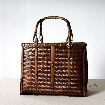 大号 竹编包 茶道 茶具 收纳包 香具包 仿古 文艺 复古 日式龟甲包