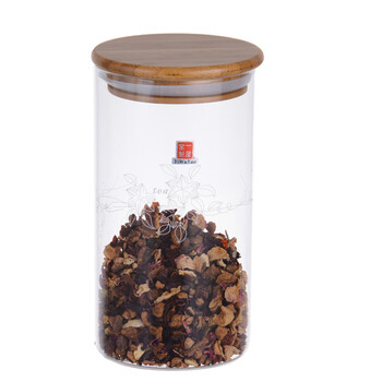 
                                                                                一屋窑制 一屋窑 耐高温玻璃800ML茶叶罐直式玻璃密封罐 糖果罐                