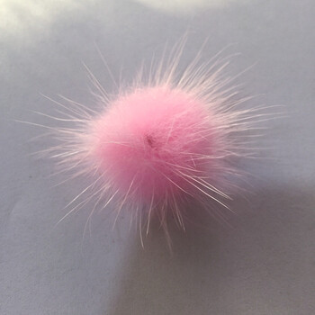 新款水貂毛毛球 3cm韩国手工diy发饰材料服饰辅料饰品鞋配件 浅粉色