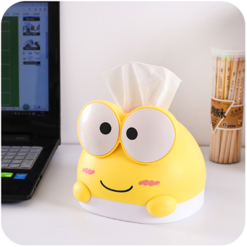 创意卡通纸巾盒可爱卷纸盒家用纸巾筒青蛙抽纸盒客厅桌面卷纸筒 黄色