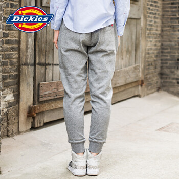 
                                        Dickies官方新款运动裤女显瘦小脚抓绒卫裤休闲长裤子dk267 BK黑色 L/165                