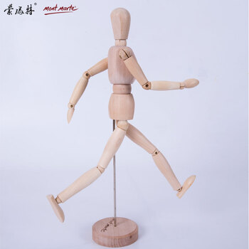 蒙玛特(Mont Marte)美术模型人偶30cm 素描漫画静物临摹手绘小木人关节木头人绘画仿人形木质画模AMMM0001 速写 马克笔绘画