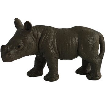 迷你小动物玩具模型小老虎猎豹金毛犬微景观摆件节日 m4027小犀牛