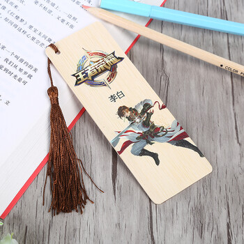 暖景 动漫王者荣耀中小学文具竹制书签 创意小清新纪念品流苏书签学生