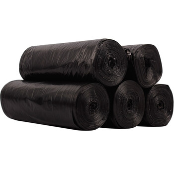 妙洁平口垃圾袋黑色45*50cm150只双面1.6丝点断式中号