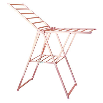 s6铝晾衣架落地折叠伸缩晒衣架卧室内阳台凉挂衣架翼型婴儿童晾晒架sn