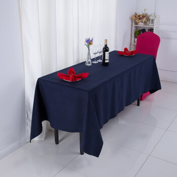 双层复合台尼台呢台泥 1.5m幅宽简洁纯色 会议桌布 台呢藏青 120*160