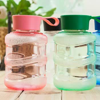 韩国创意饮水机杯子水桶杯塑料水杯 学生个性便携随手杯运动水杯 绿色