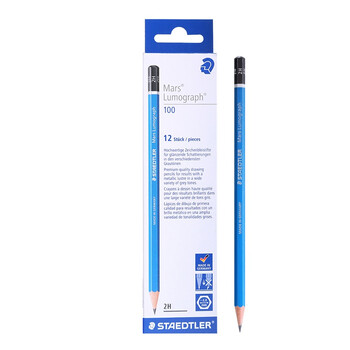 施德楼(STAEDTLER)2H素描铅笔 100经典蓝杆专业美术手绘速写专用初学者考试画画工具12支/盒 施德楼(STAEDTLER)2H素描铅笔 100经典蓝杆专业美术手绘速写专用初学者考试画画工具12支/盒
