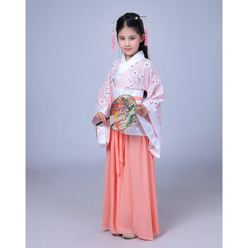 新款古装儿童汉服幼儿国学女童舞蹈服小学生表演服装古代演出服宋 图
