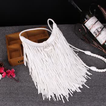 百搭小包女日韩时尚新款个性女包单肩斜挎手机零钱流苏包 白色升级款