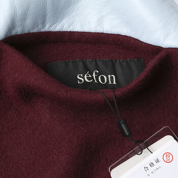 
                                        sefon/臣枫 通勤复古修身无袖时尚拼接女 外套9623WD507 紫红/RO3 S/155                