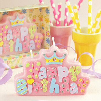 
                                        派对用品生日蜡烛创意无烟蜡烛字母Happy Birthday蛋糕蜡烛儿童 粉色                