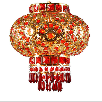 
                                        楼道大红水晶灯笼吊灯  玄关阳台 水晶 喜庆吊灯礼品吊灯 直径30CM                