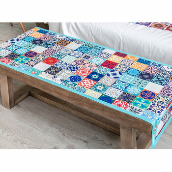 桌布布艺长方形餐桌电视柜盖布巾客厅棉麻小清新茶几垫 民族风拼布