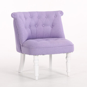 欧式沙发椅卧室服装店咖啡厅双人三人复古小户型单人迷你 浅紫色麻布