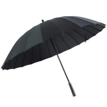 
                                        niello雨伞 24骨皮柄晴雨伞 创意男士长柄伞 韩国商务伞太阳伞 黑色奈洛24骨皮手柄                