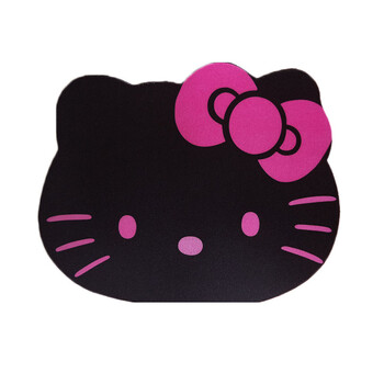 垫 粉色可爱卡通女生创意布垫kt猫头鼠标垫子人体工学护腕鼠标垫 黑色