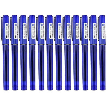 晨光（M&G）直液式全针管中性笔签字笔考试水笔0.5mm学生办公大容量会议笔 41801蓝色素雅款12支装