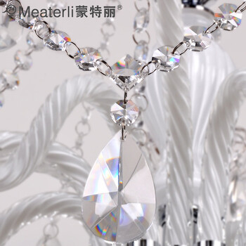 蒙特丽 客餐厅吊灯8002  宫廷时尚弯管烛台水晶灯 乳白色(B) 12头 K9水晶