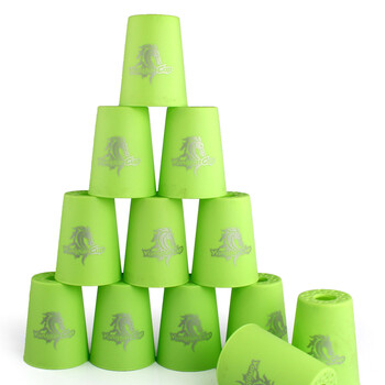 永骏叠叠杯益智飞叠杯速叠杯快乐竞技对战桌面玩具 趣味套杯玩具 绿色