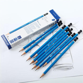 施德楼（STAEDTLER）HB素描铅笔 100经典蓝杆专业美术手绘速写专用初学者考试画画工具12支/盒