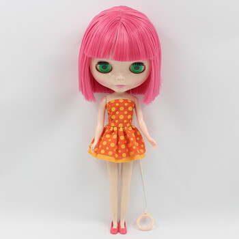 blythe小布娃娃 b女大头妹 玫红色短发 日本丝 适合改娃 小布裸娃 19