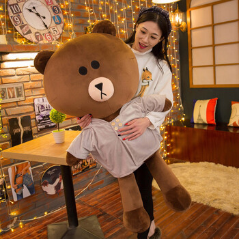 布朗熊可妮兔毛绒玩具公仔泰迪抱抱熊娃娃睡觉抱枕玩偶生日礼物女