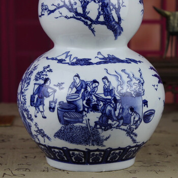 
                                        酒瓶酒具青花瓷酒坛子陶瓷5斤装景德镇红酒壶泡酒瓶储酒瓶泡酒坛杨梅酒瓶空酒瓶散酒瓶可定 葫芦瓶                