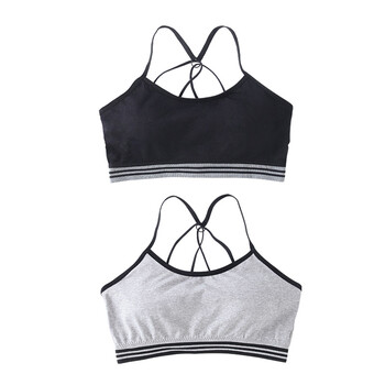 鑫淼2件装无钢圈运动内衣女跑步瑜伽健身防震背心式运动文胸2018新 mb