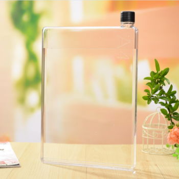 Memobottle创意水杯A4纸张扁平水壶 便携水瓶 塑料杯 男女旅行杯随行杯1.25L 1.25L配3盖