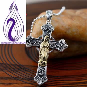 纤芸梦 925银复古泰银十字架 男女款吊坠 单吊坠