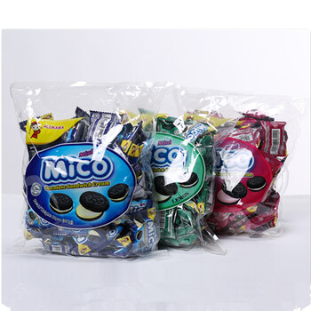 马来西亚 小黑饼干mini mico 奥利奥夹心饼干休闲零食 3袋 柠檬味376g